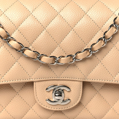 Chanel Caviar Quilted Medium Double Flap Beige 8 of 10