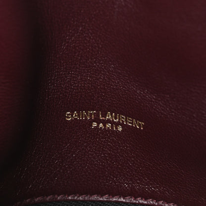 Saint Laurent Lambskin Quilted Toy Loulou Puffer Monogram Chain Satchel Rouge Cabernet 6 of 10