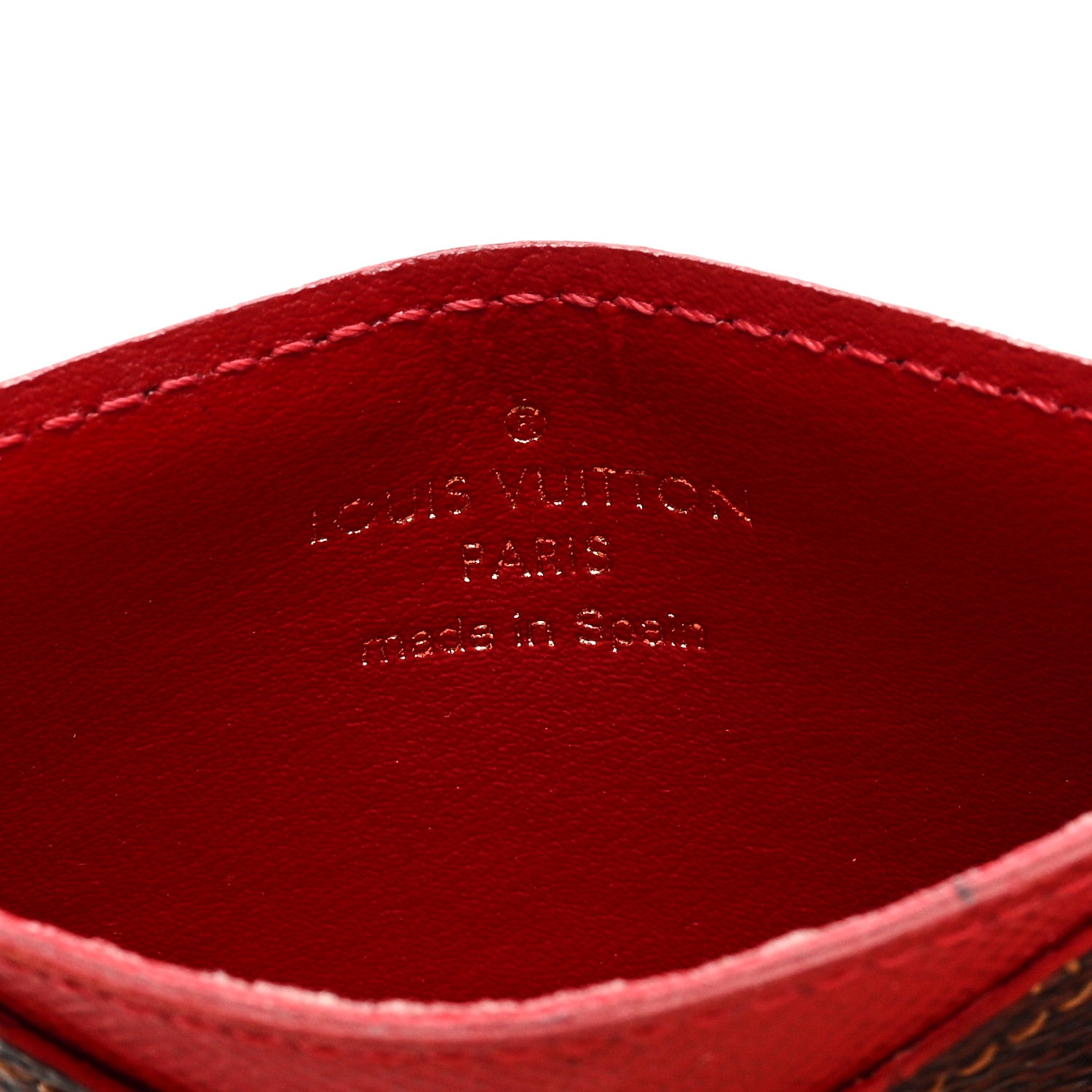 Louis Vuitton Damier Ebene Caissa Card Holder Cherry 6 of 8