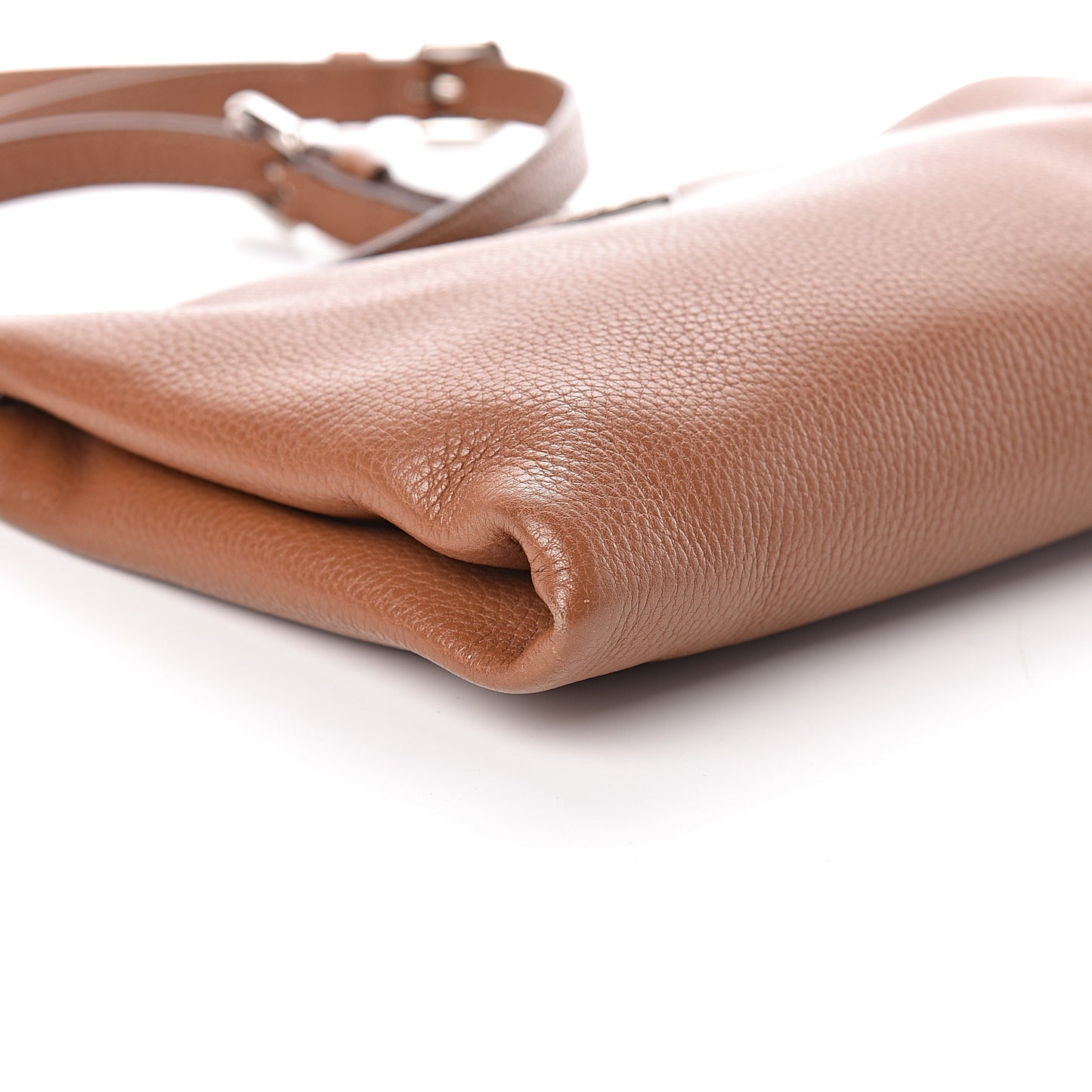 Vitello Daino Zippered Crossbody Bag Brandy