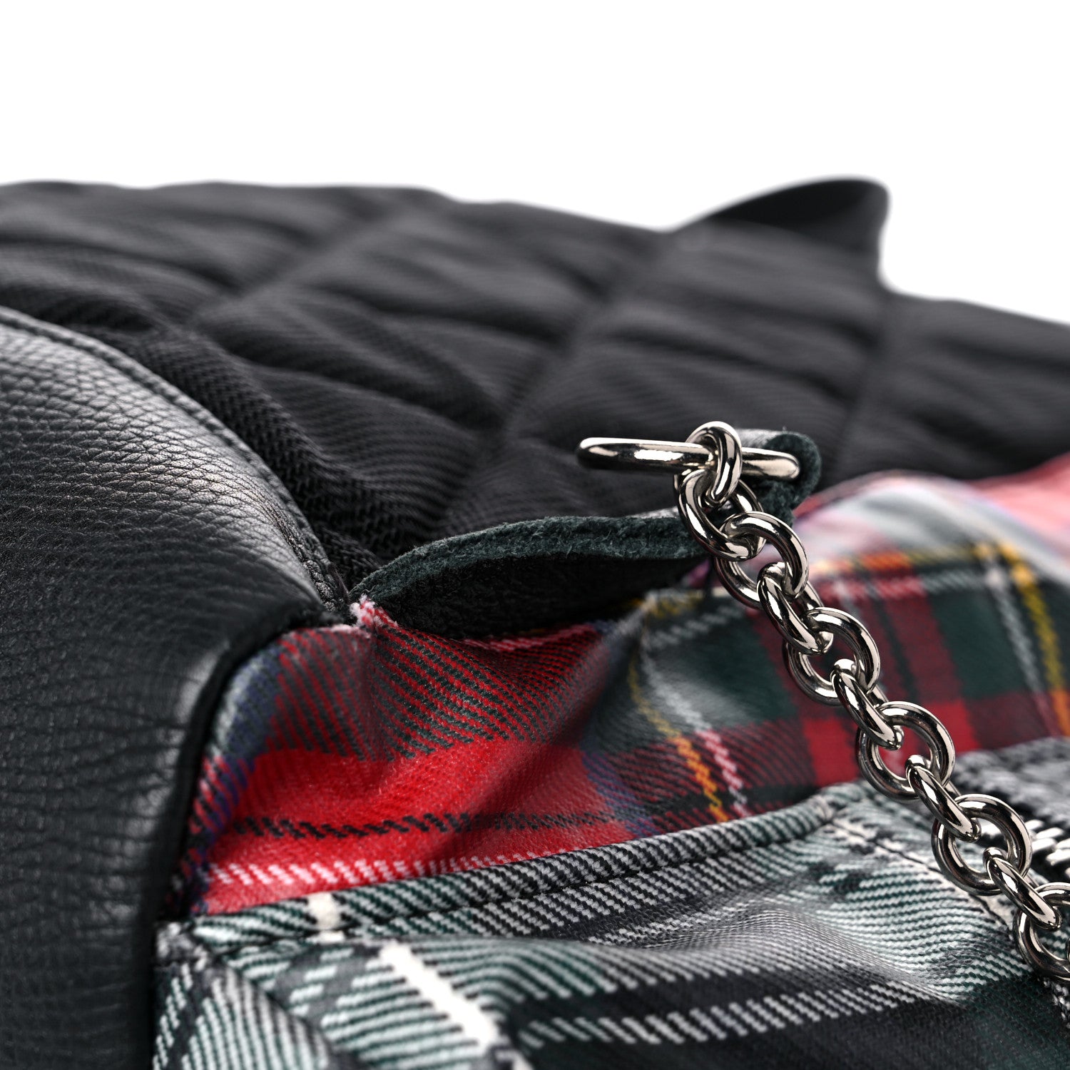 Burberry Laminated Tartan Patchwork Medium Rucksack Backpack Military Red 15 of 18