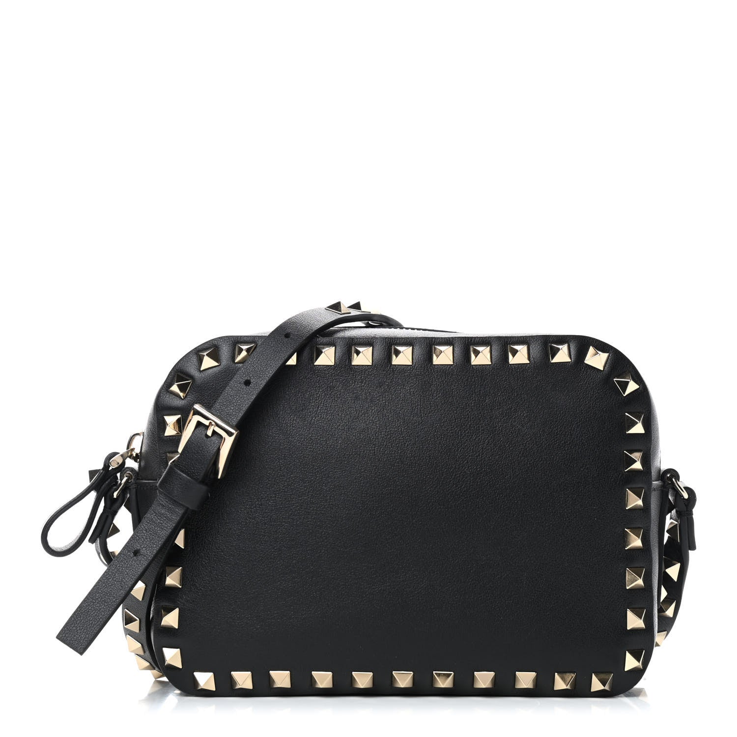 Valentino Garavani Calfskin Rockstud Camera Crossbody Bag Black 1 of 10