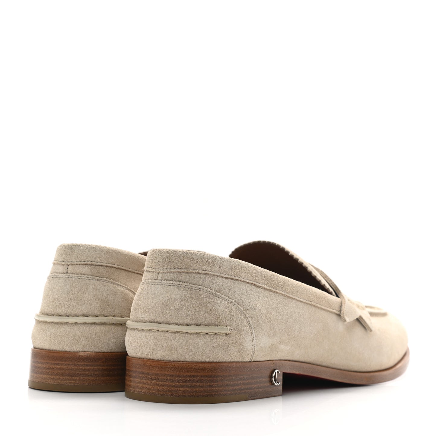 Veau Velours Mens No Penny Flat Loafers 43 Natural