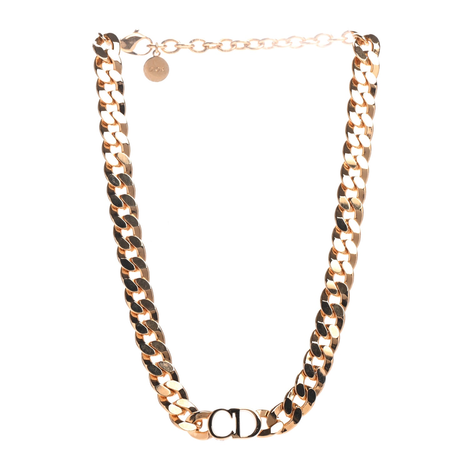 Christian Dior Metal Danseuse Etoile Chain Choker Necklace Gold 3 of 5