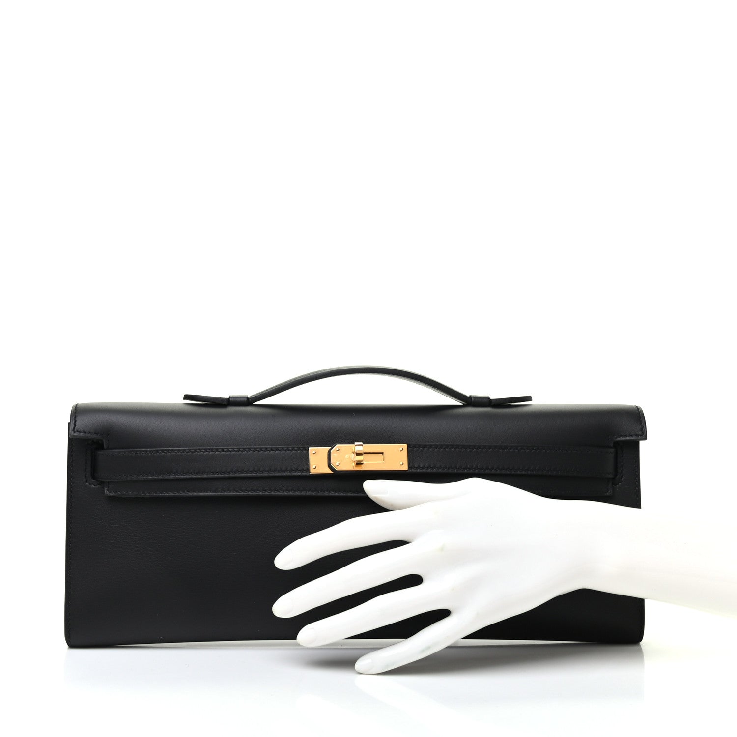 Hermes Swift Kelly Cut Clutch Pochette Black 2 of 7