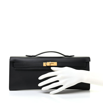 Hermes Swift Kelly Cut Clutch Pochette Black 2 of 7