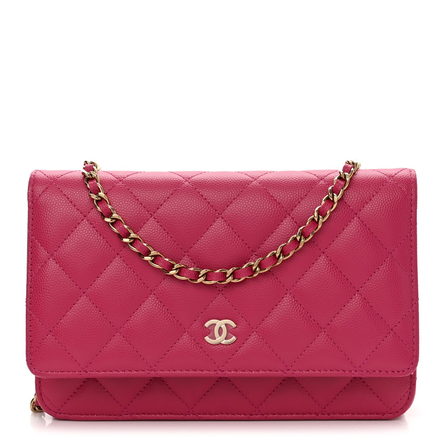 Chanel Caviar Quilted Wallet On Chain WOC Fuchsia 1 of 12