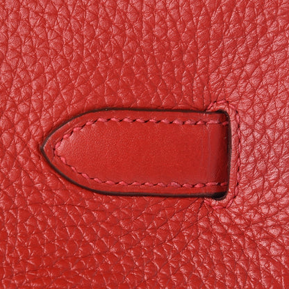 Hermes Taurillon Clemence Birkin 35 Rouge Casaque 13 of 36