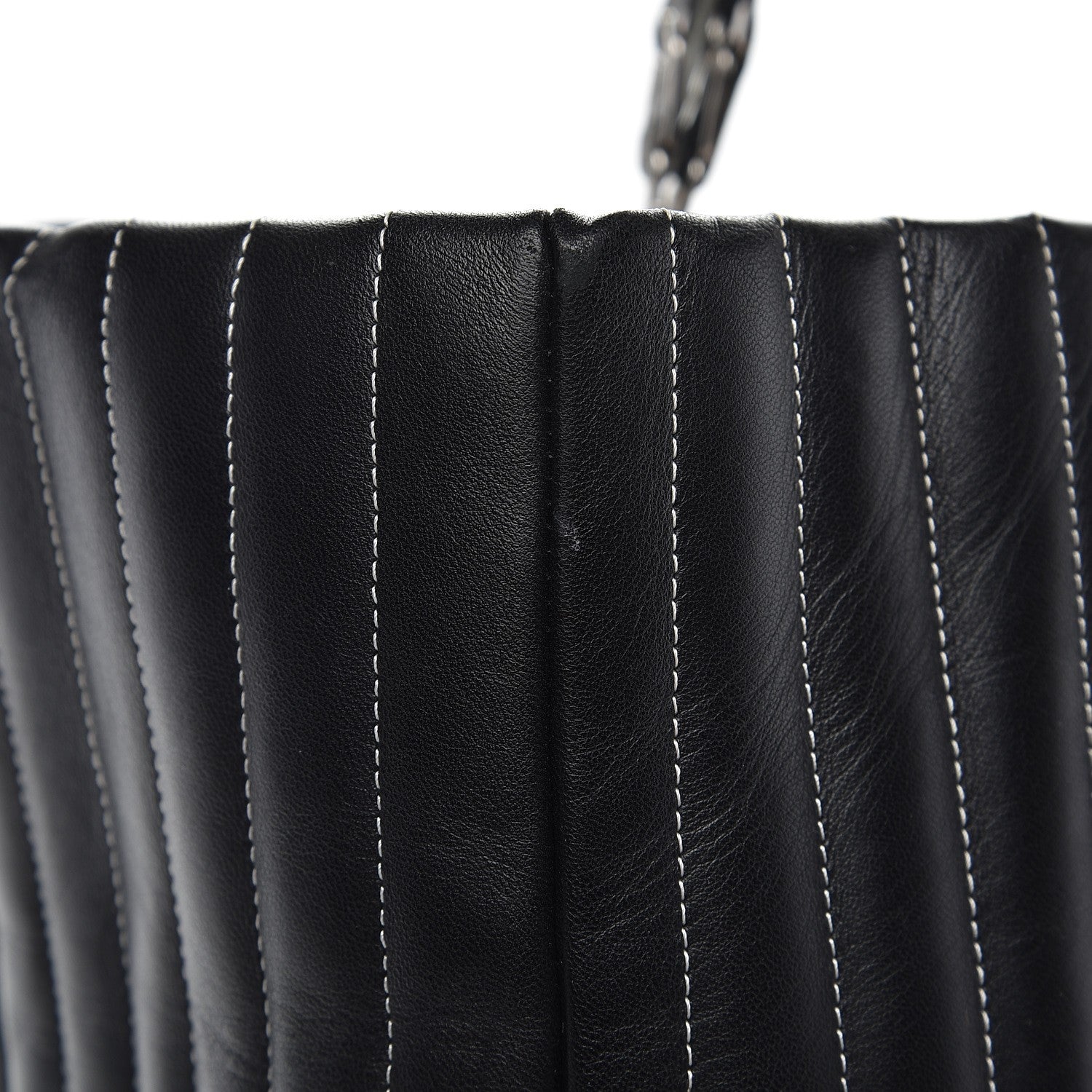 Chanel Lambskin Vertical Quilted Large Mademoiselle Tote Black 9 of 17
