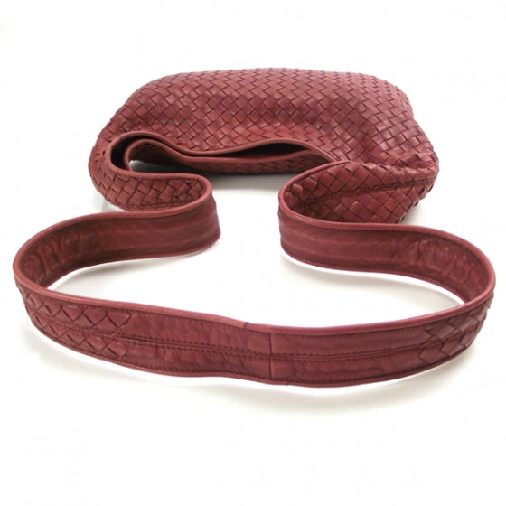 Woven Leather Shoulder Bag Red