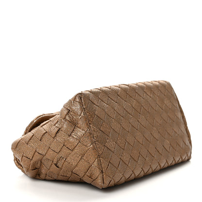 Bottega Veneta Metallic Chevre Intrecciato Cosmetic Case Ottone 4 of 12