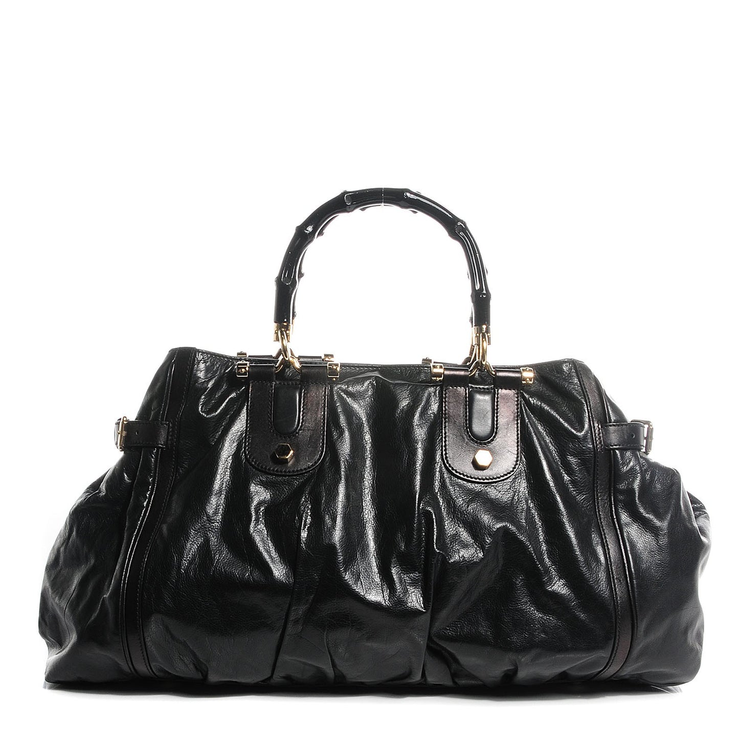 Dialux Pop Bamboo Large Top Handle Tote Black