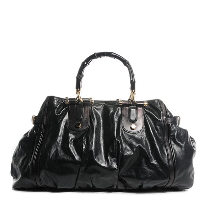 Gucci Dialux Pop Bamboo Large Top Handle Tote Black 1 of 7