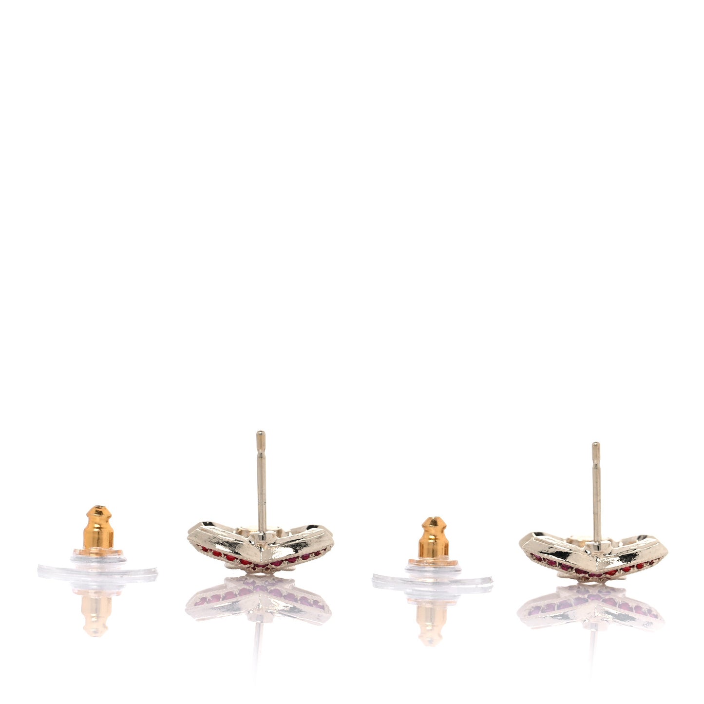 Crystal CC Earrings Gold Pink