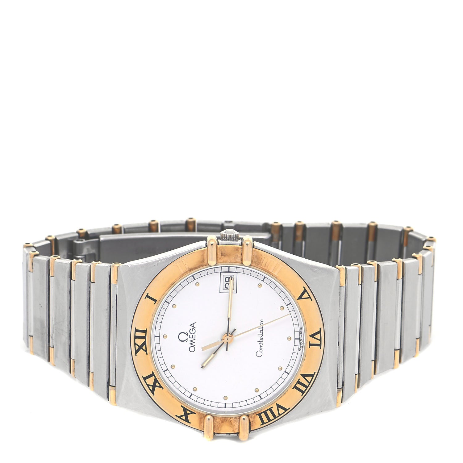 Omega Stainless Steel 18K Yellow Gold 32mm Constellation Quartz Watch White 396.1080 2 of 4