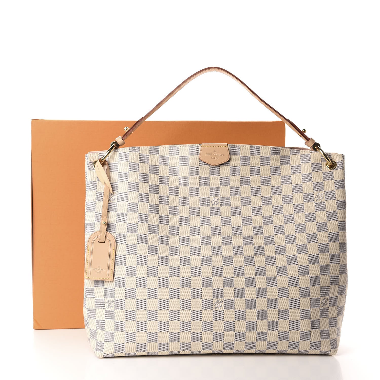 Louis Vuitton Damier Azur Graceful MM Rose Ballerine 11 of 11
