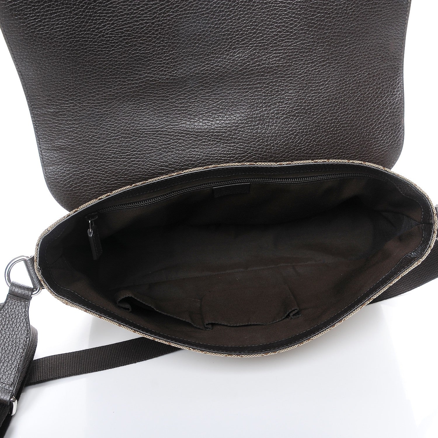 Gucci Monogram Large Flap Messenger Bag Beige Dark Brown 5 of 7