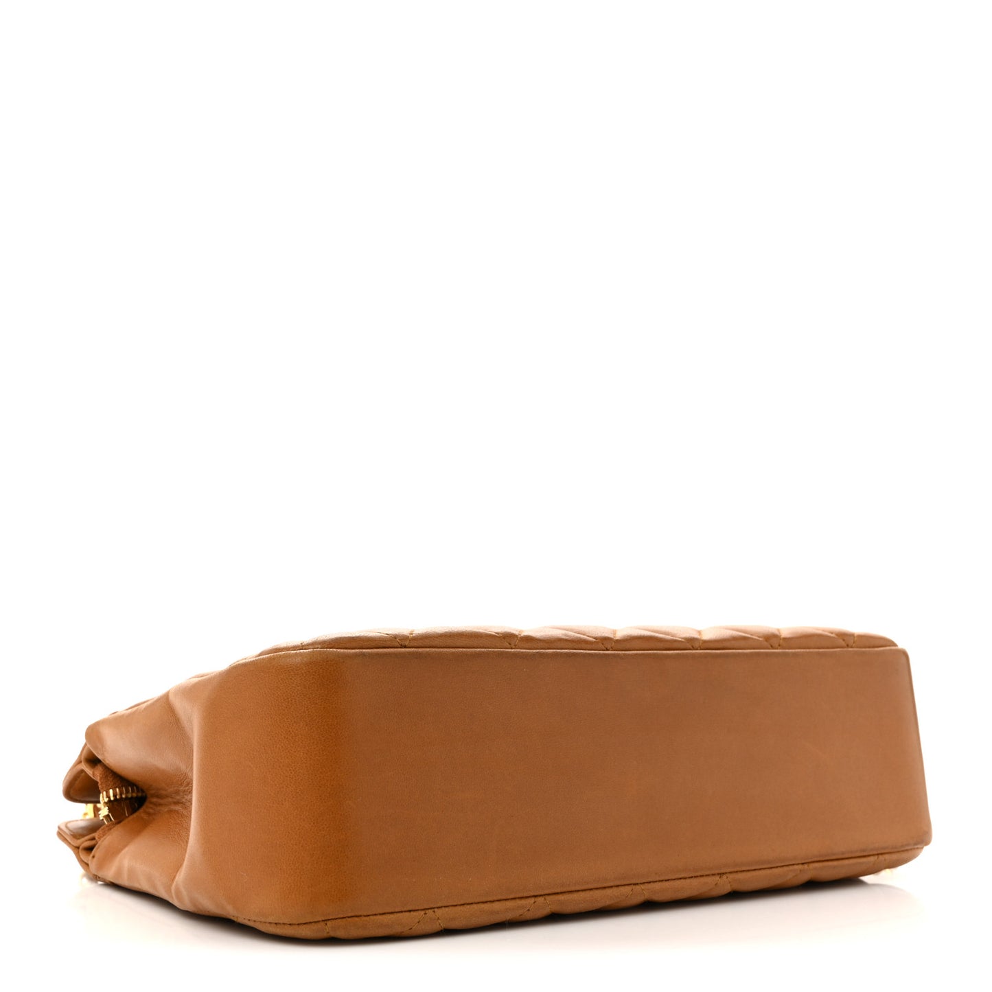 Lambskin Quilted Shoulder Bag Brown