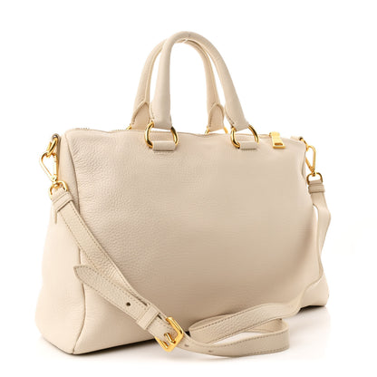 Prada Vitello Daino Bauletto Tote Talco 3 of 10