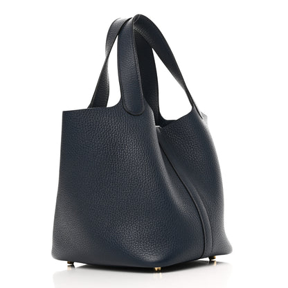 Hermes Taurillon Clemence Picotin Lock 18 PM Bleu Nuit 3 of 11