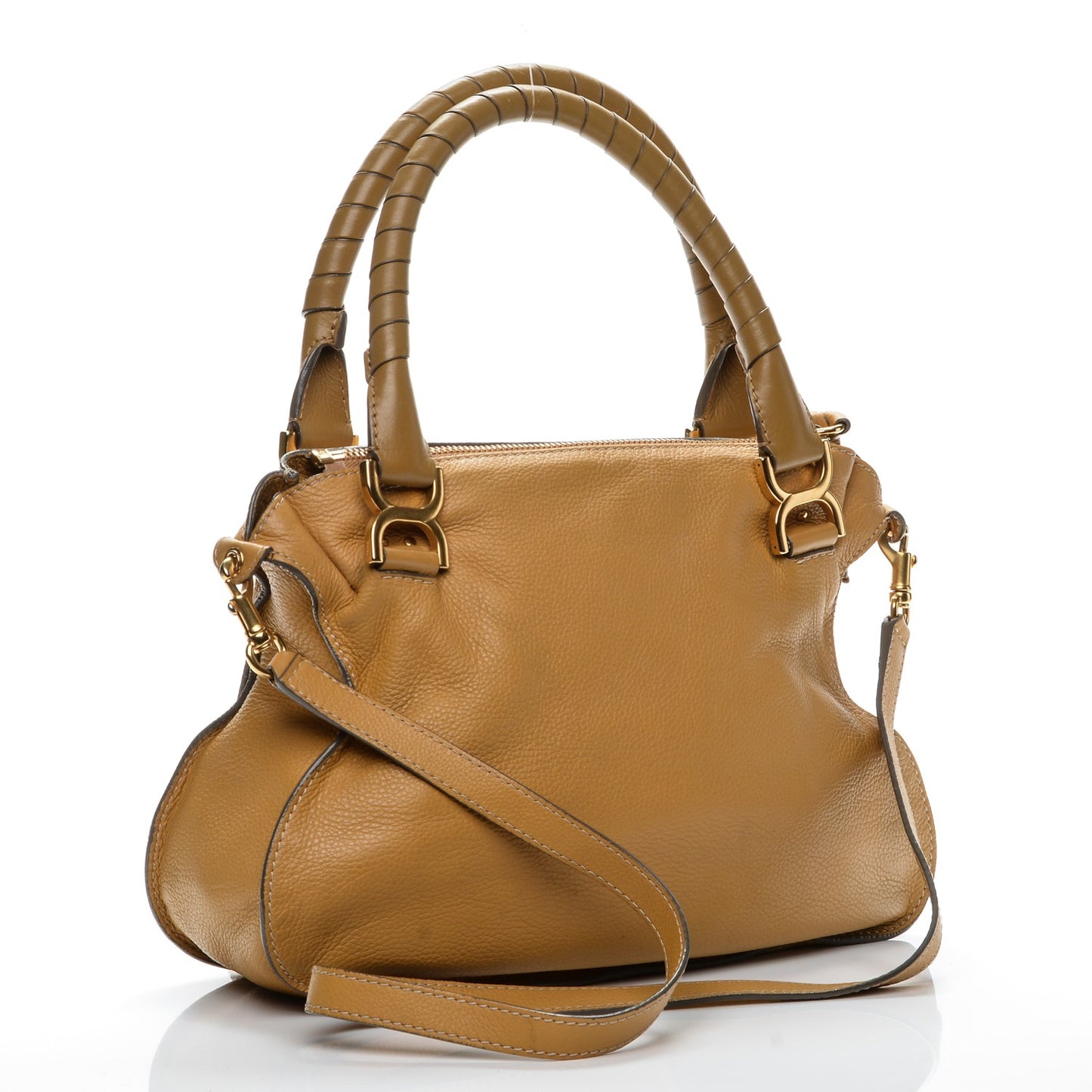 Calfskin Medium Marcie Satchel Sand Shell