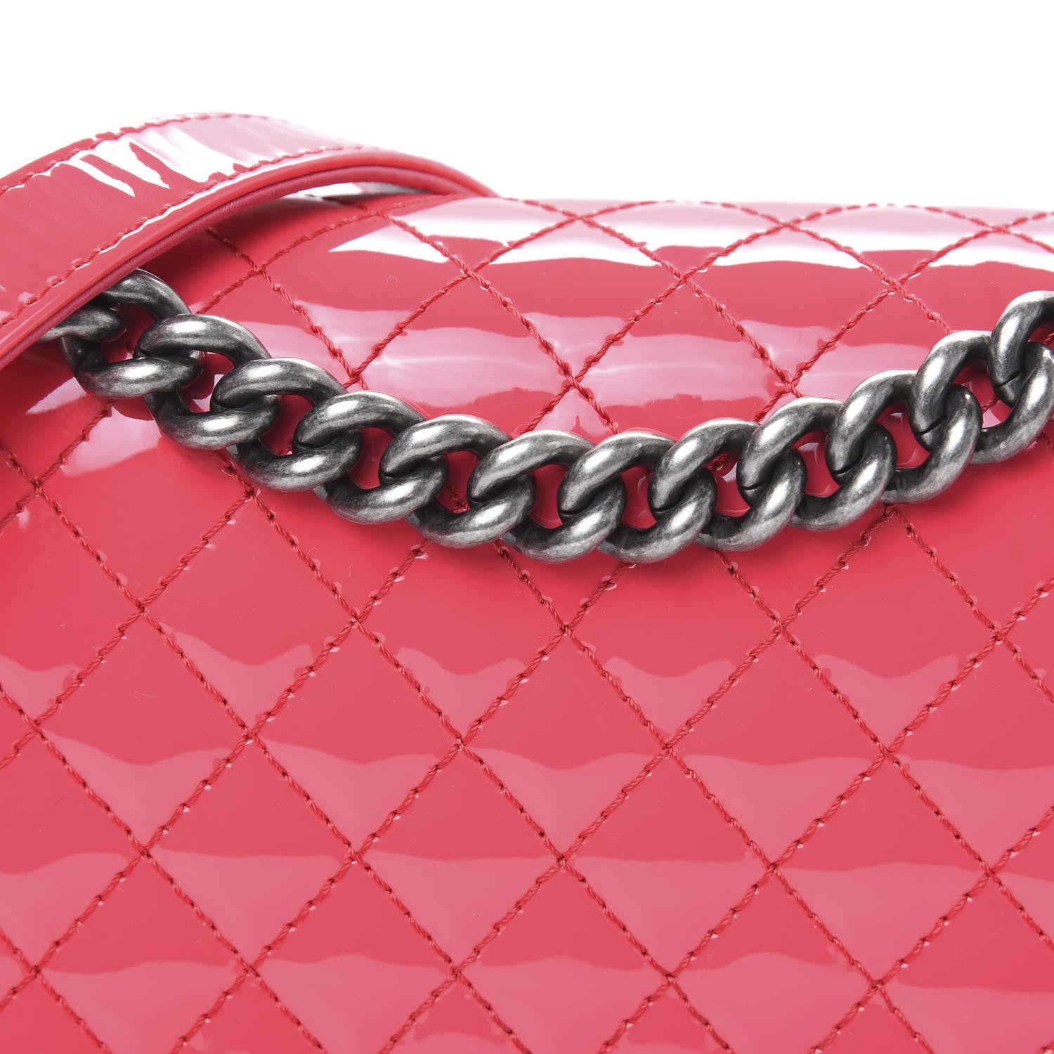 Chanel Patent Calfskin Enamel Quilted Medium Boy Flap Pink 11 of 17
