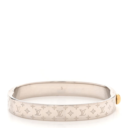 Louis Vuitton Palladium Monogram Nanogram Cuff S Silver 3 of 7