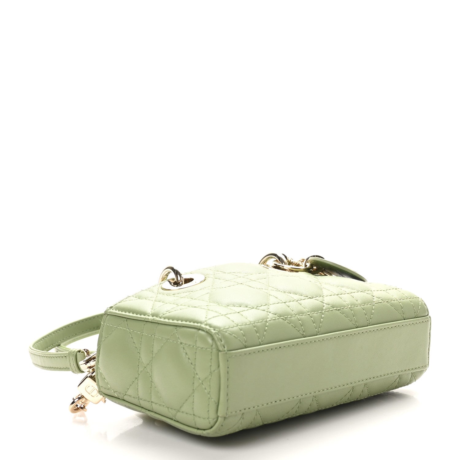 Christian Dior Lambskin Cannage Micro Lady D-Joy Peyote Green