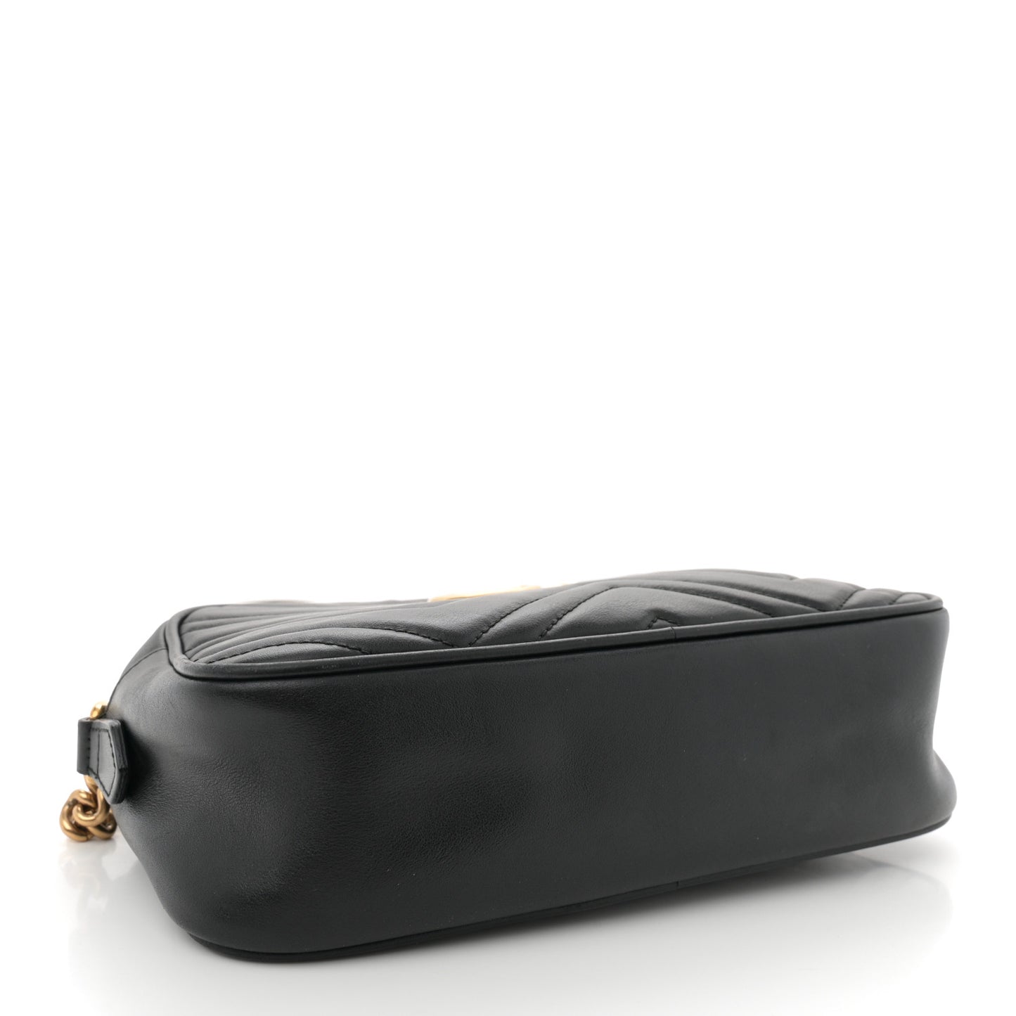 Calfskin Matelasse Mini GG Marmont Chain Shoulder Bag Black