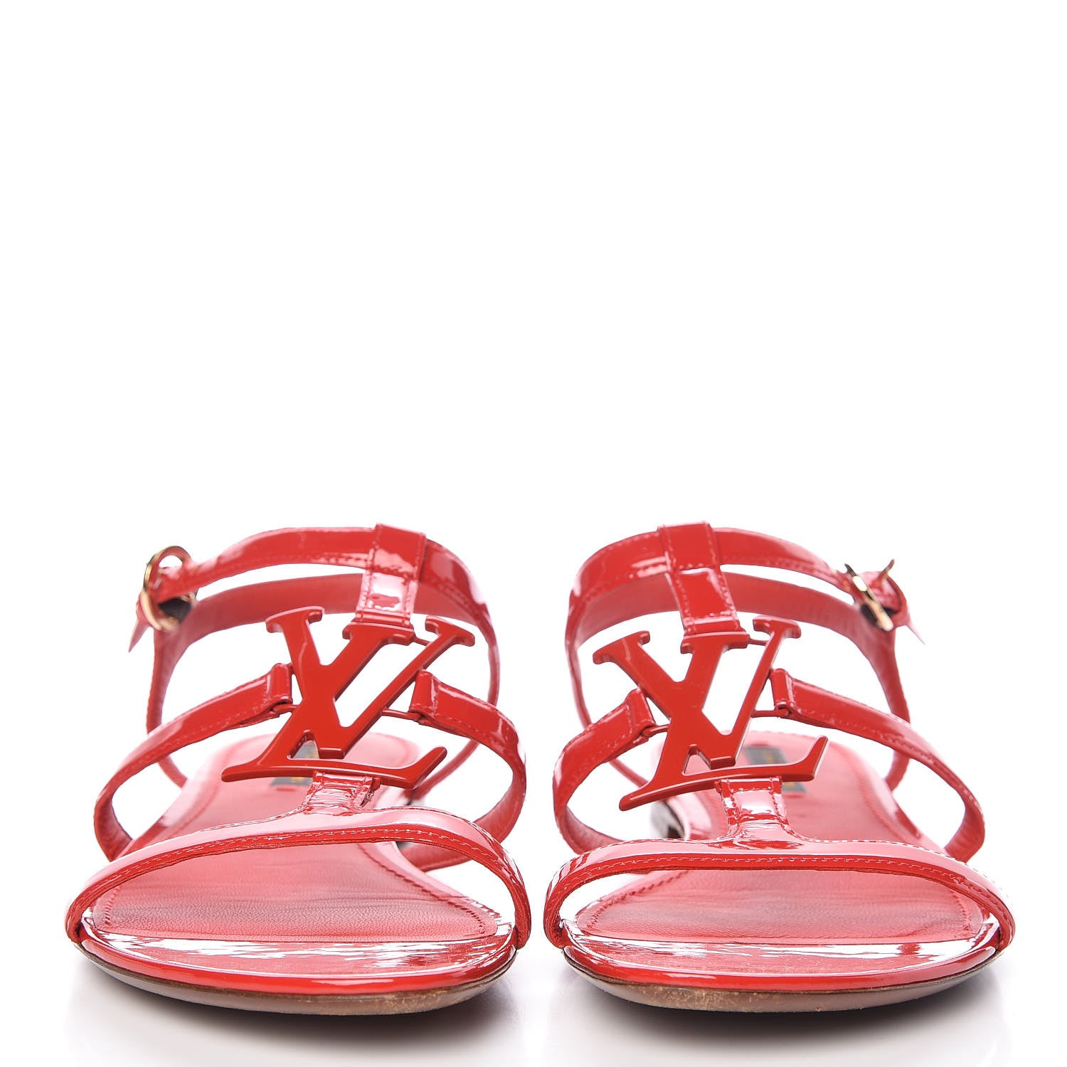 Louis Vuitton Patent Paradiso Flat Sandals 37.5 Rouge 2 of 13