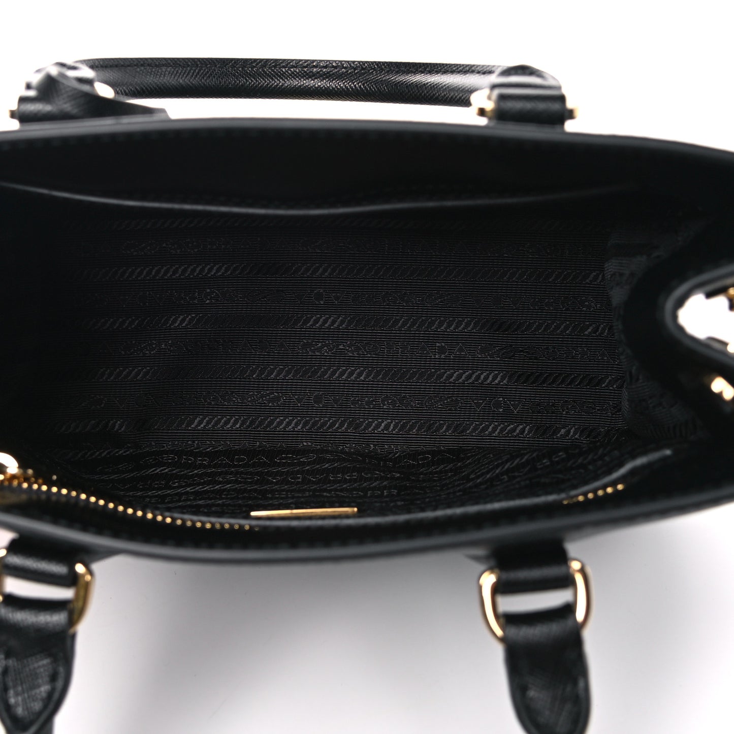 Saffiano Lux Micro Galleria Shoulder Bag Black
