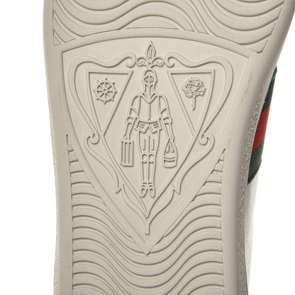 Gucci Metallic Calfskin Floral Embroidered Ace Sneakers 38 Silver 8 of 11