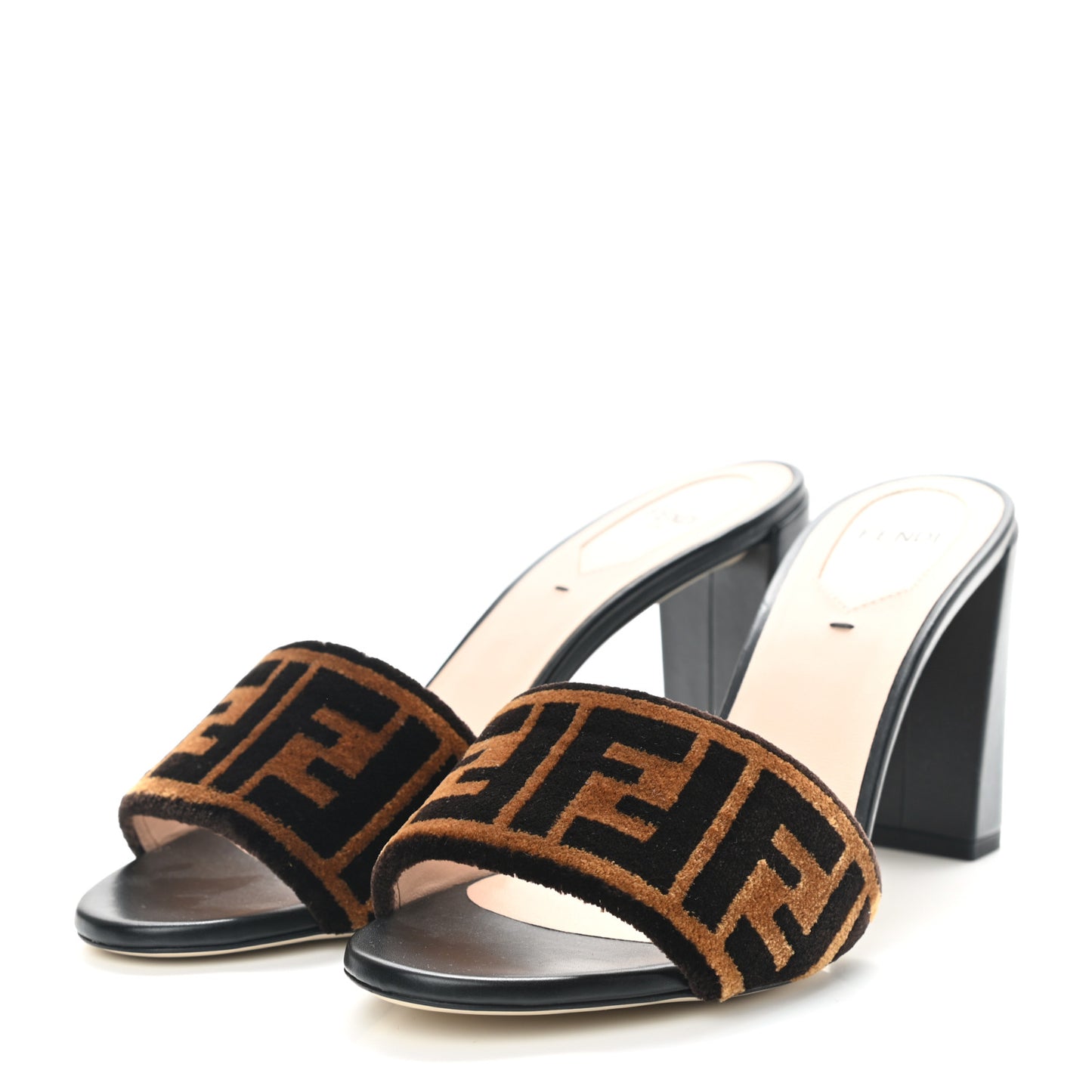 Velvet FF Slide Sandals 38.5 Tobacco