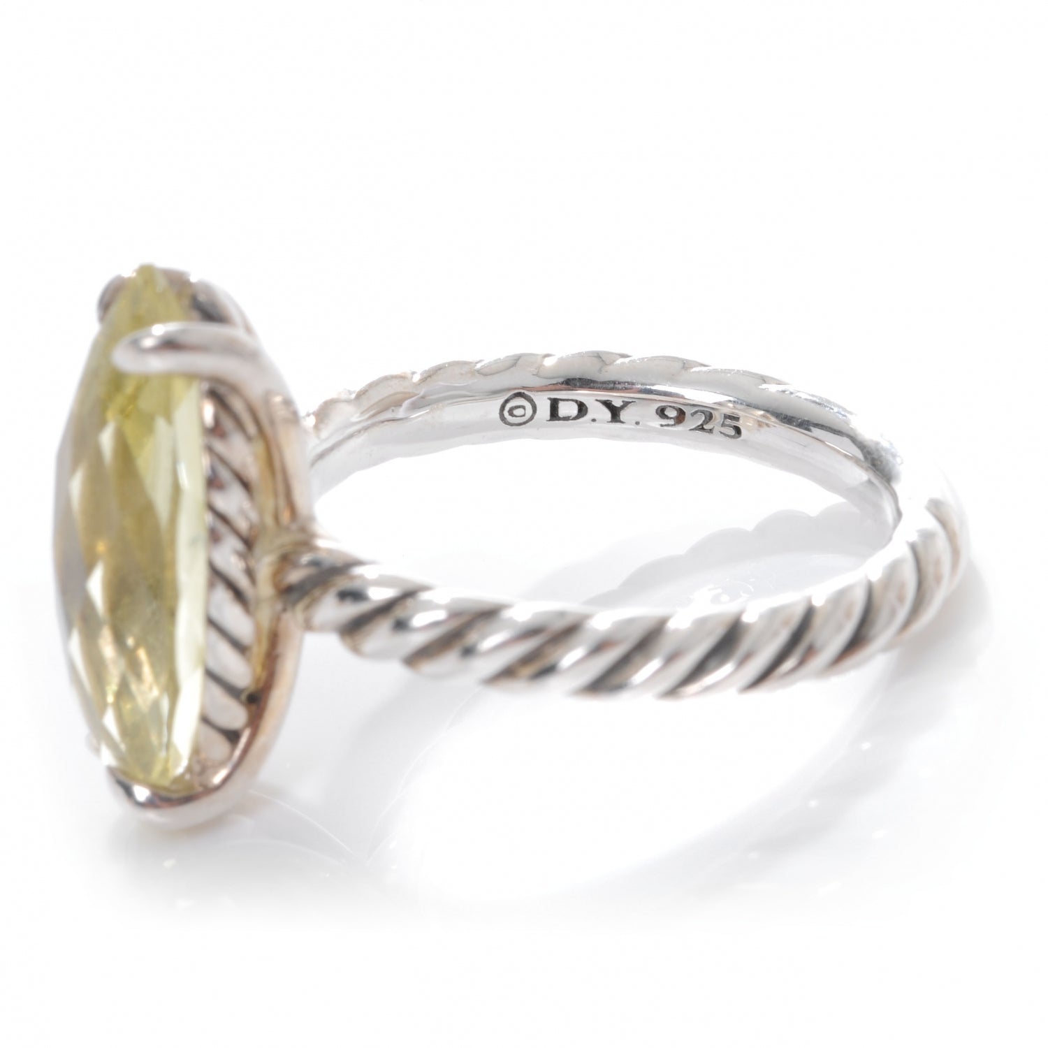 David Yurman Sterling Silver Marquise Lemon Citrine Ring 7 3 of 5