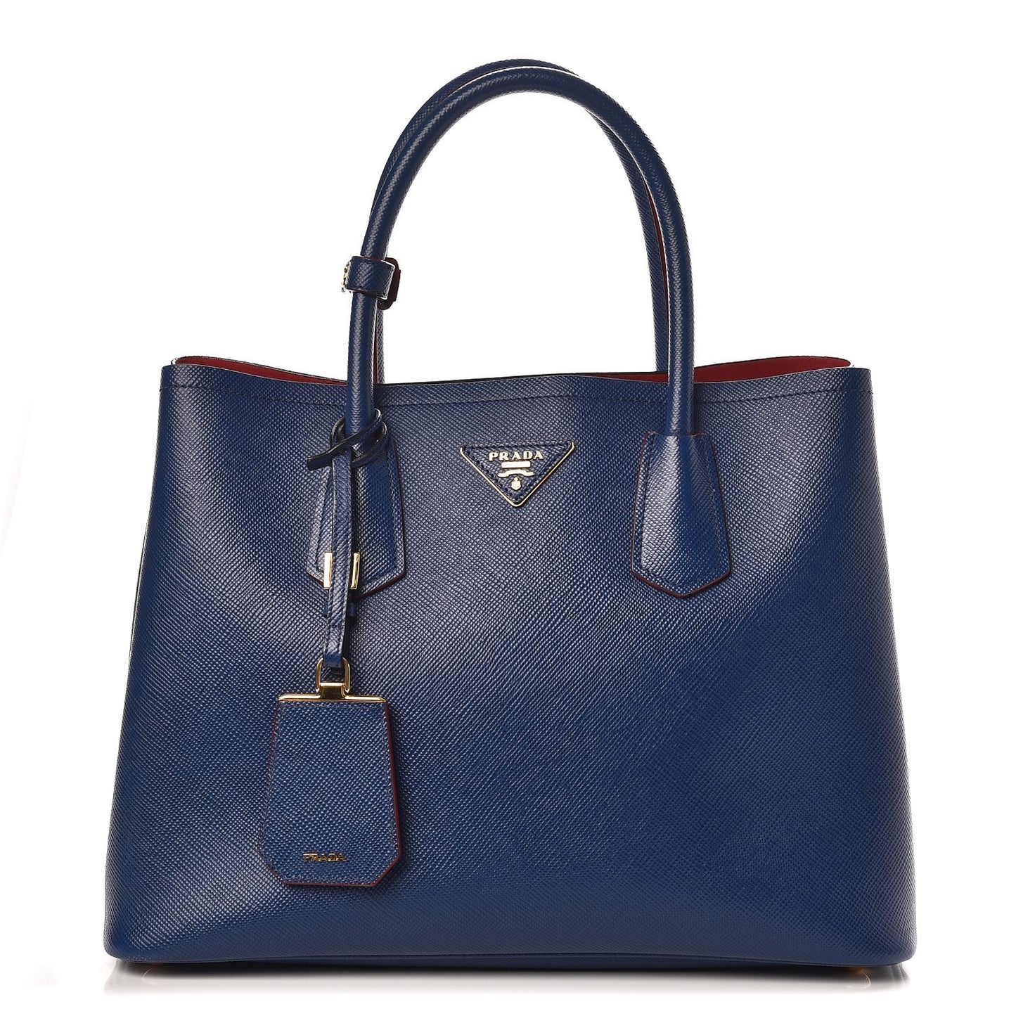 Saffiano Cuir Small Double Bag Ink Fire Engine Red