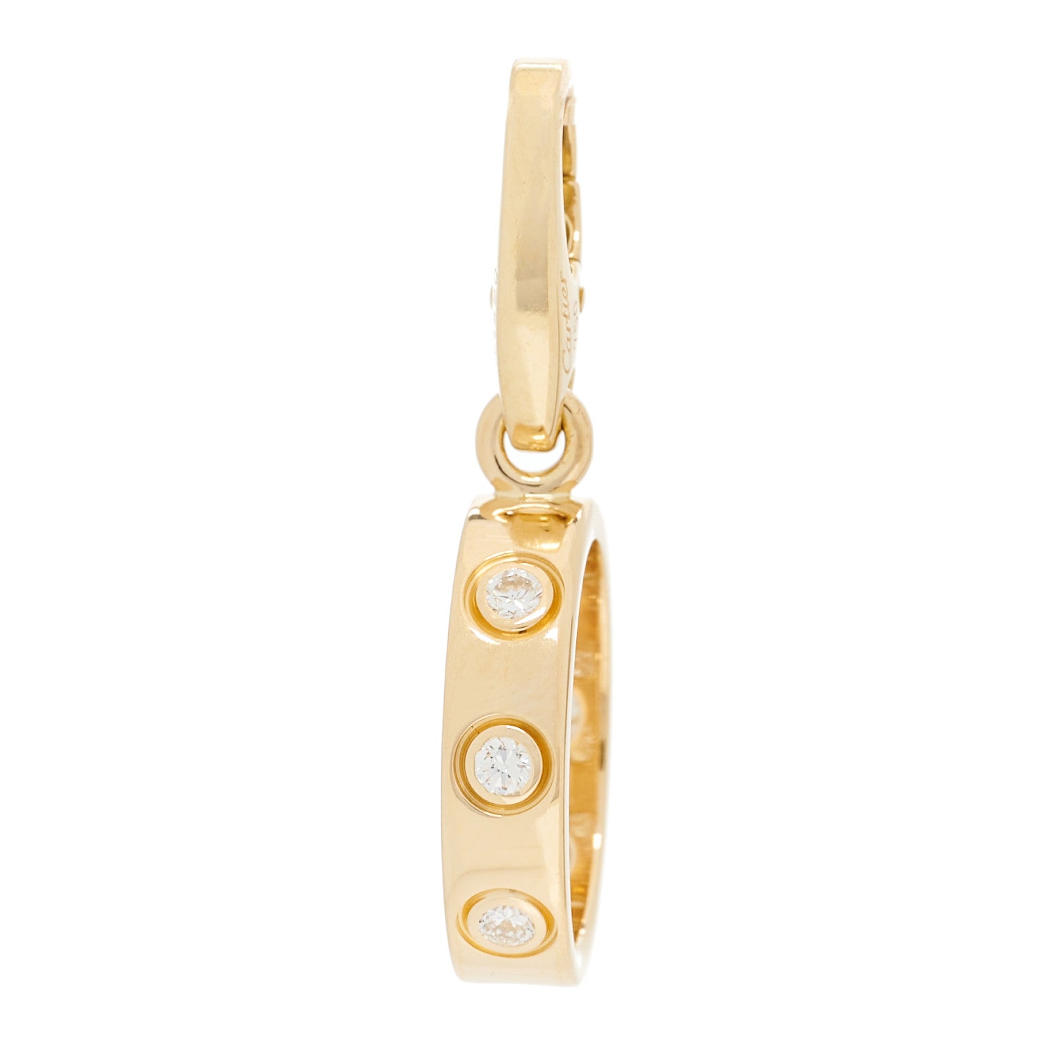 Cartier 18K Yellow Gold Diamond LOVE Ring Charm 1 of 4