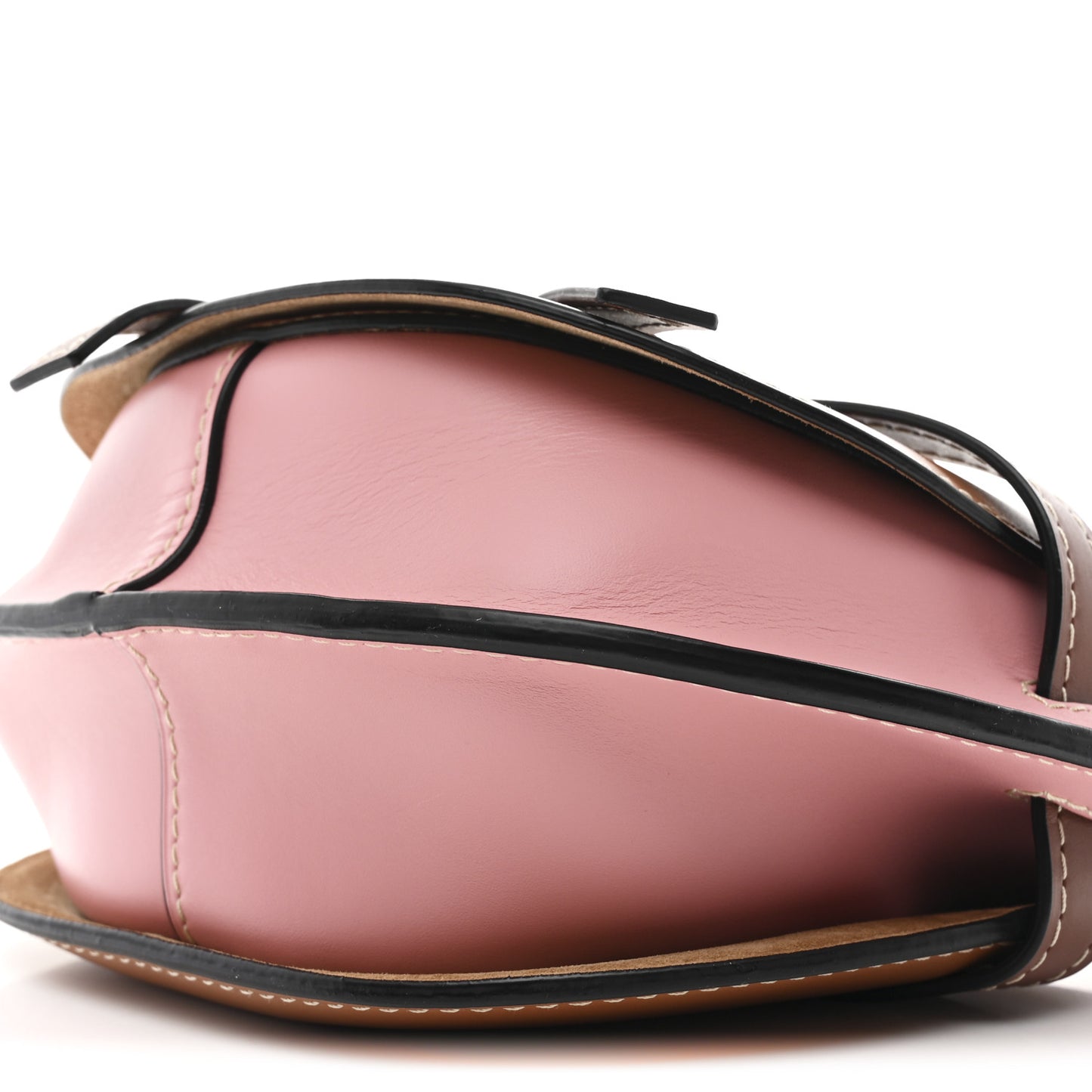 Calfskin Small Gate Crossbody Bag Pastel Pink Tan