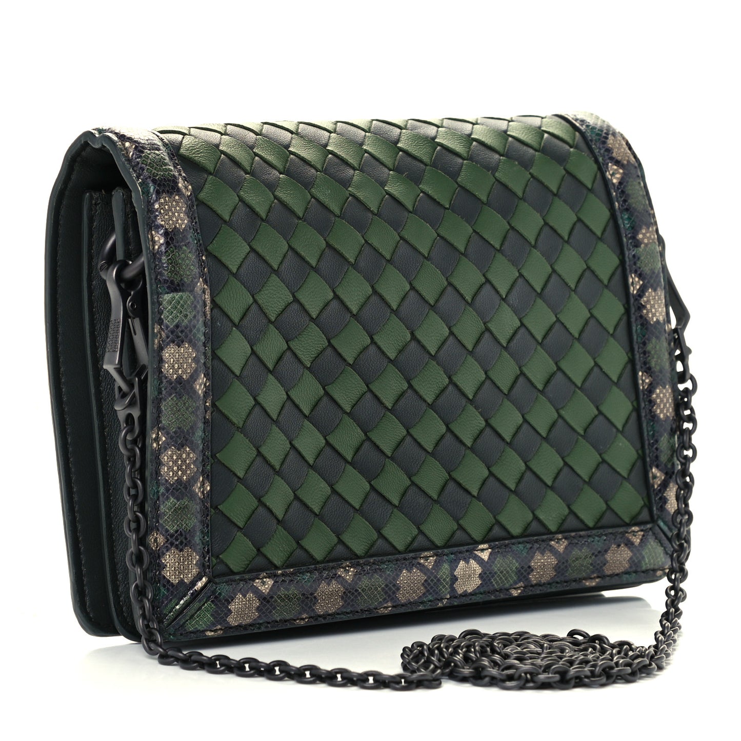 Nappa Intrecciato Ayers Crossbody Bag Forest