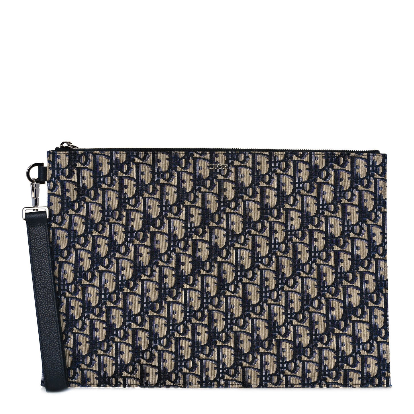 Oblique A4 Flat Pouch Clutch Blue