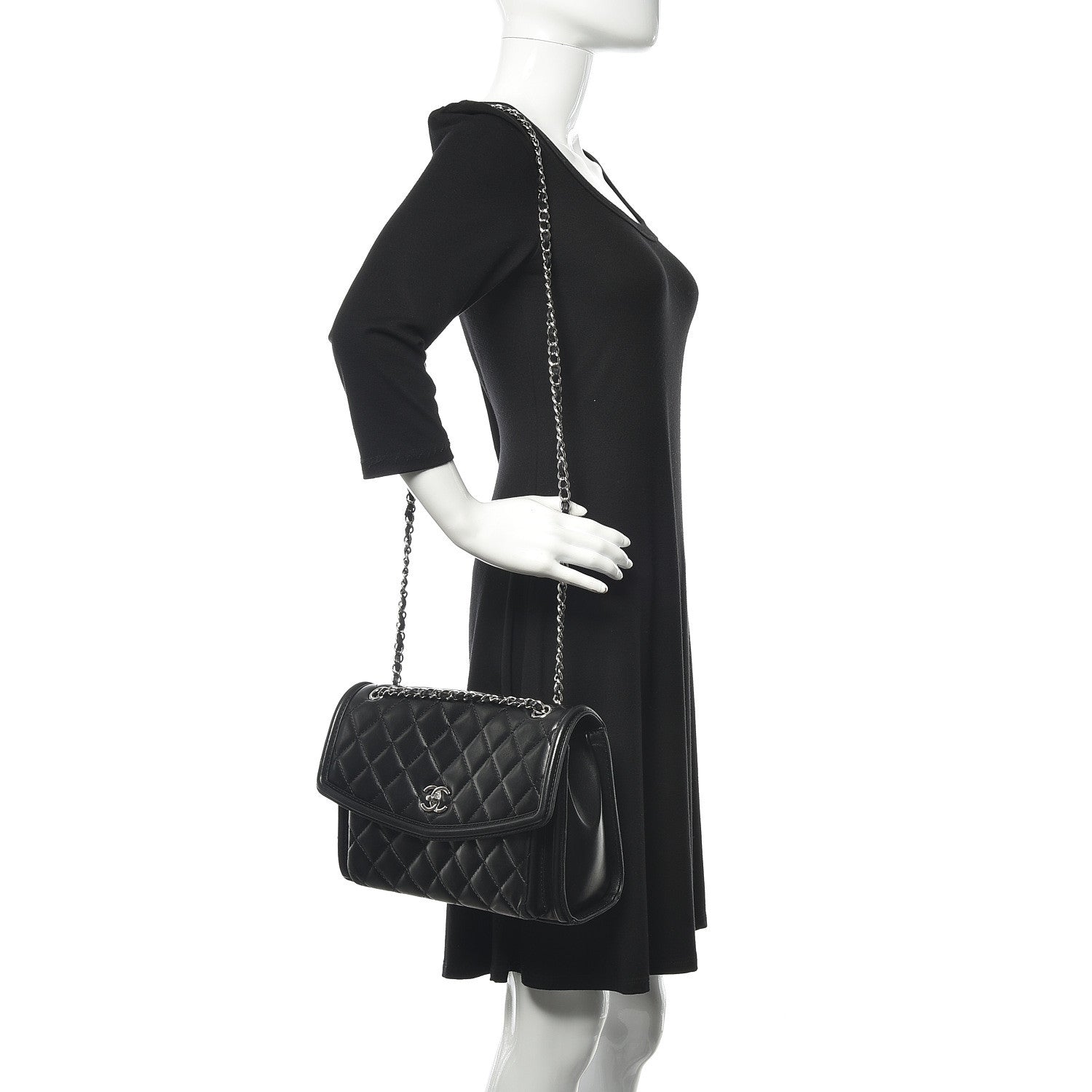 Chanel Lambskin Quilted Large Geometric Flap Black 2 of 17