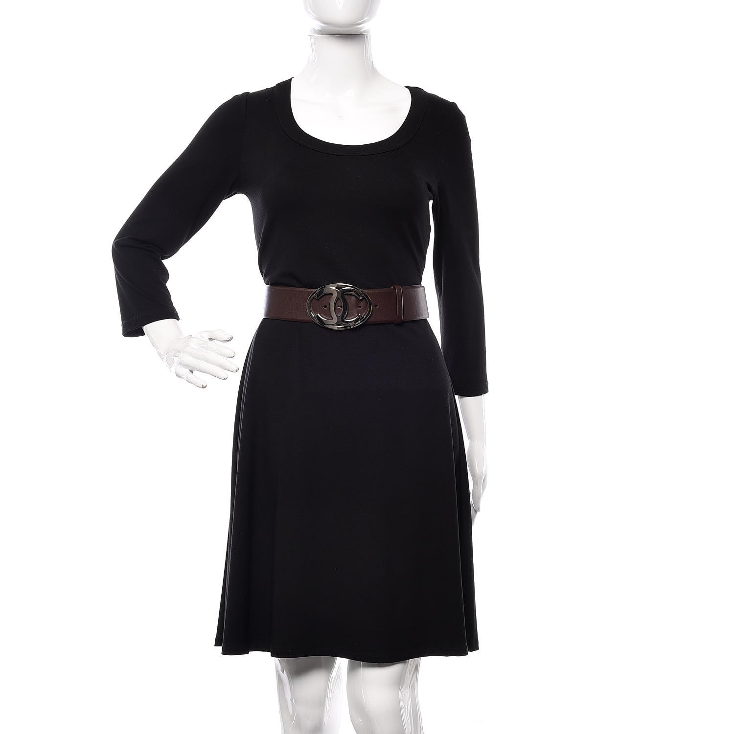 Chanel Calfskin CC Belt 85 34 Dark Brown 2 of 9