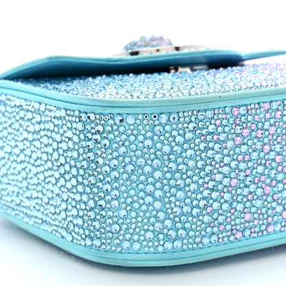 Versace Satin Crystal Studded Mini La Medusa Bag Blue 9 of 10