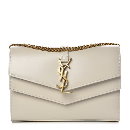 Saint Laurent Smooth Calfskin Monogram Sulpice Chain Wallet White 1 of 7