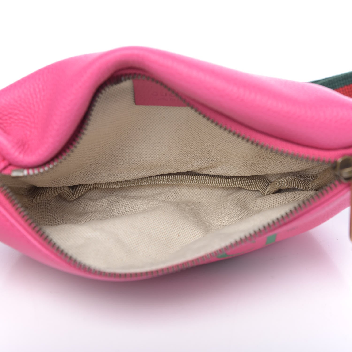 Gucci Grained Calfskin Small Logo Belt Bag Box Pink Green 5 of 11