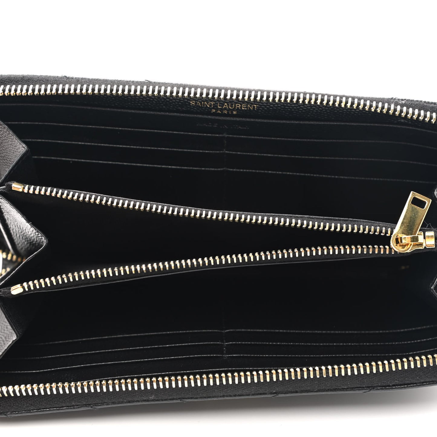 Grain De Poudre Matelasse Chevron Monogram Zip Around Wallet Black