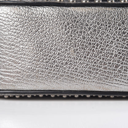 Miu Miu Metallic Goatskin Madras Stud Embellished Buckle Dahlia Shoulder Bag Chrome 20 of 20