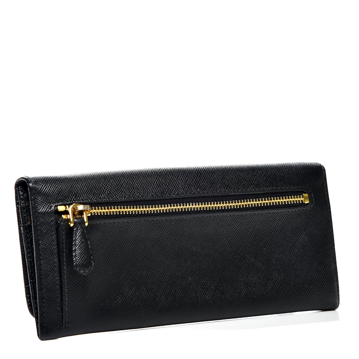 Prada Saffiano Bow Continental Wallet Nero Black 2 of 9
