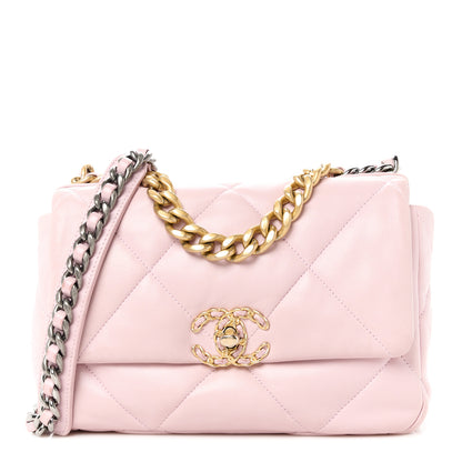 Chanel Goatskin Quilted Medium Chanel 19 Flap Light Pink 1 of 12