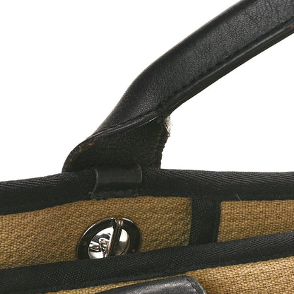 Chanel Canvas Medium Deauville Tote Beige Black 10 of 13
