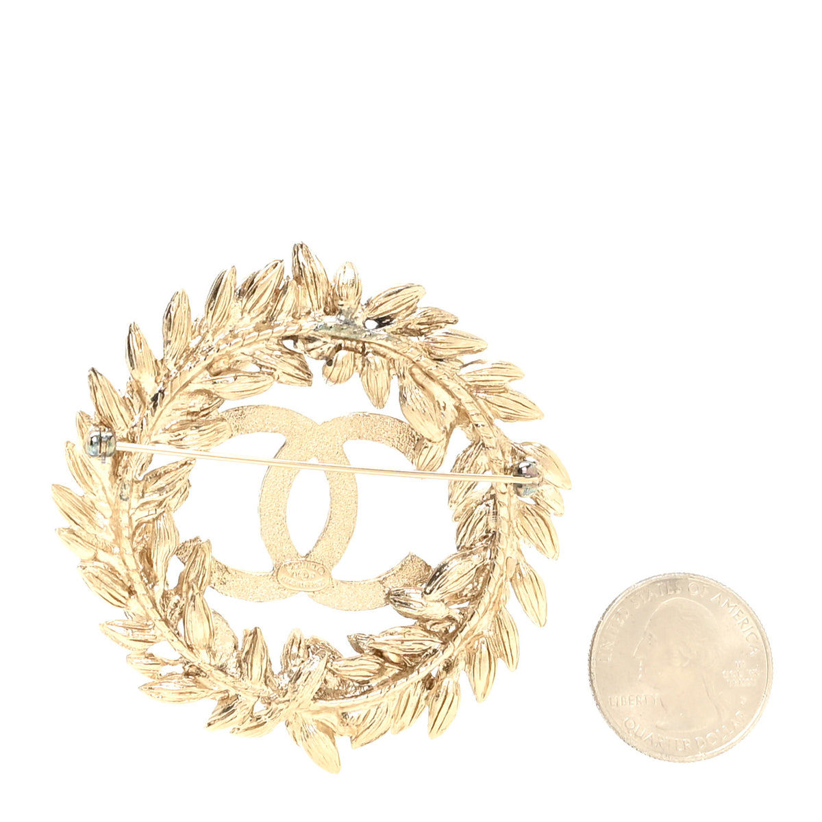Chanel Crystal CC Sheath of Wheat Brooch Gold 2 of 5